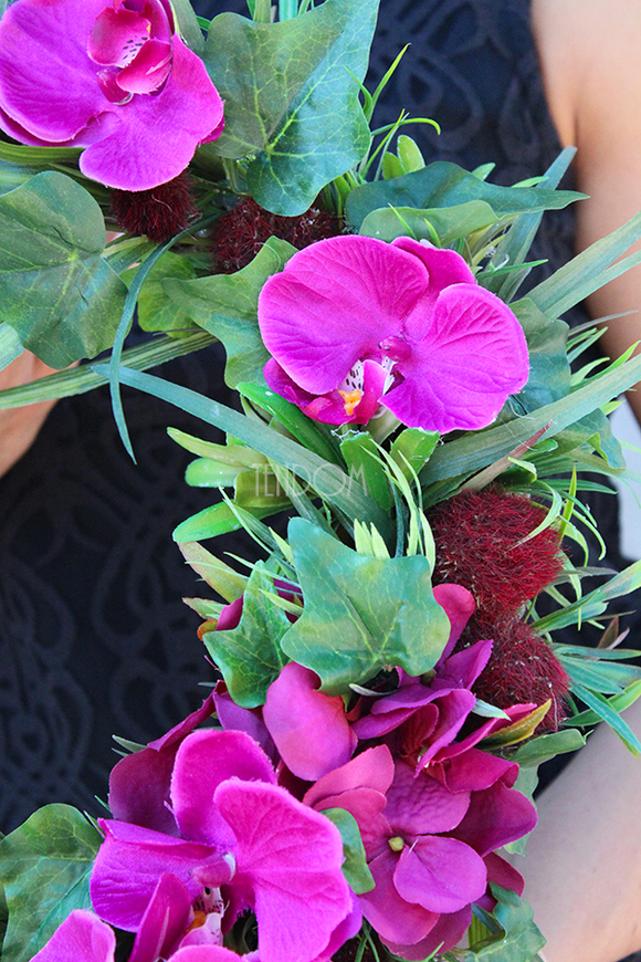 efektowny wianek na drzwi Storczyk Fuksja, śr.28cm