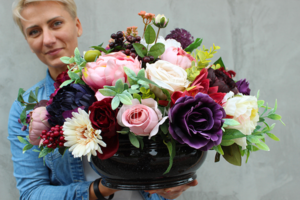 kwiatowa kompozycja nagrobna England, wys.35cm