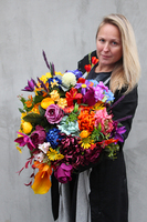 Jesienna Aura kompozycja kwiatowa nagrobna, wym.50x45x38cm   