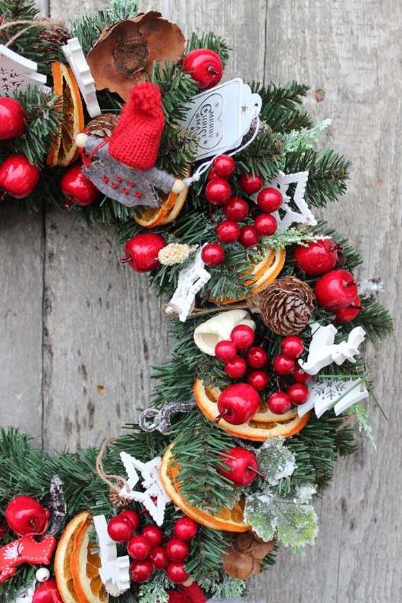 Dzieciaczki w Święta, świąteczny wianek / stroik o śr.40cm