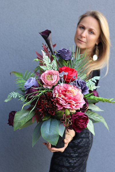 Lenia, komplet dekoracji nagrobnych, wiązanka + bukiet