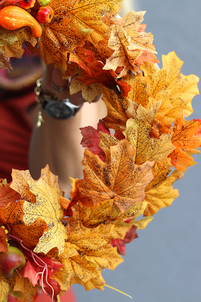 Jesienny Park, barwny wianek na drzwi, śr.36cm  