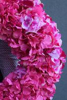 duży gęsty wianek Hortensja Róż New, śr.60cm