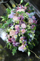 kompozycja / wiązanka nagrobna, Fioletowe Mgły, dł.60cm