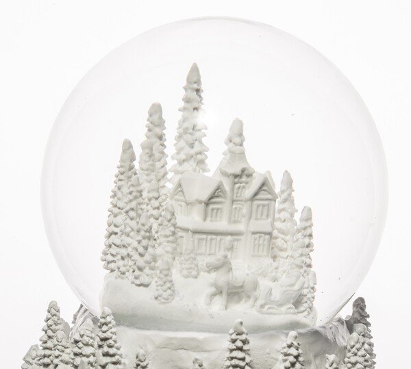 bożonarodzeniowa kula śnieżna / pozytywka, Biały Las, wym.15x13cm