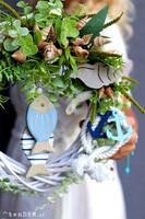 Łeba, marynistyczny wianek z rybami, śr.28cm