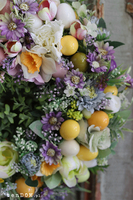 dekoracyjny wianek z jajkami, Wielkanoc na Łące, śr.34cm