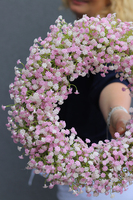 Balletina, delikatny kwiatowy wianek na drzwi, śr.36cm  