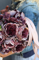 fioletowy bukiet róż i hortensji, Rosallia Purple, dł.52cm