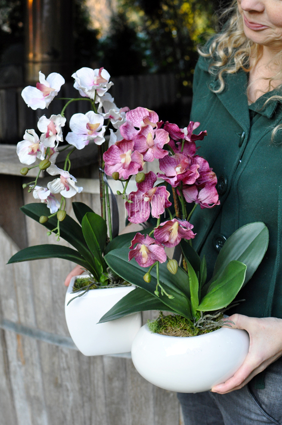 sztuczny storczyk Manolo w szlachetnej donicy, wys.45cm