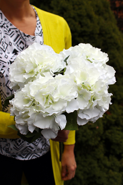 bukiet białych hortensji wys.43cm