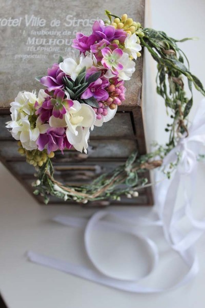 Cissa kwiatowy wianek na głowę, rozmiar uniwersalny