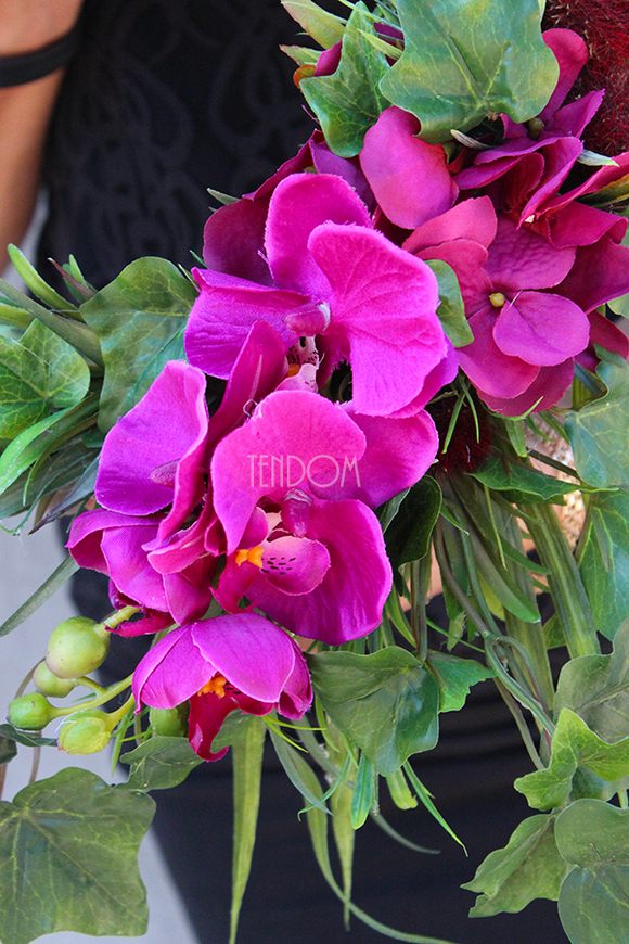 efektowny wianek na drzwi Storczyk Fuksja, śr.28cm