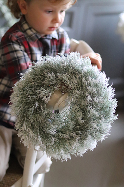 Pada Śnieg, zimowy wianek na drzwi stroik na stół, śr.27cm