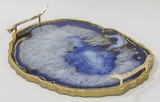 atrakcyjna złota taca glamour, Agate, wym.8x36x47cm