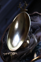 eleganckie metalowe naczynie / patera, Scandi Gold, wym.15x35x10cm