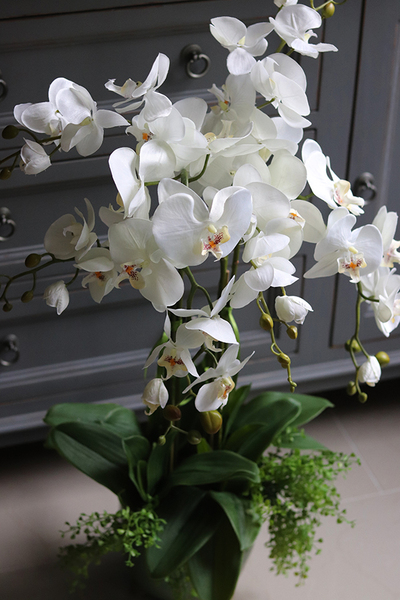 efektowny sztuczny storczyk w ceramicznej donicy, Paragwaj, wys.87cm