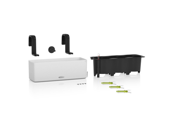 Balconissima, elegancka donica z nawadnianiem i uchwytami, piaskowy brąz, dł.40cm