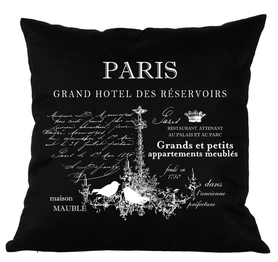 poduszka dekoracyjna czarna Paris 43x43cm