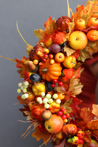 Jesienny Park, barwny wianek na drzwi, śr.36cm  