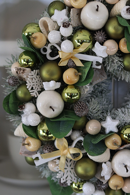 elegancki świąteczny wianek Nostalgiczne Święta, śr.30cm