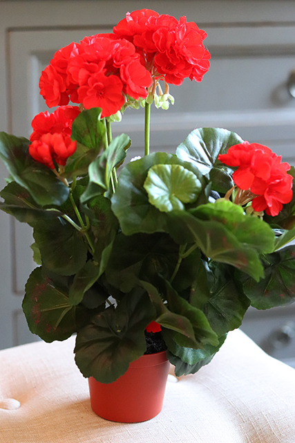 doniczkowa pelargonia Czerwona, wysokiej jakości sztuczne kwiaty, wys.36cm