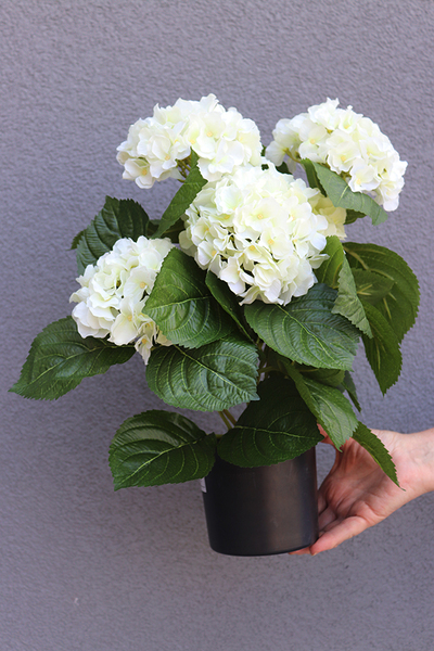 doniczkowa hortensja Biała, wysokiej jakości sztuczne kwiaty, wys.40cm
