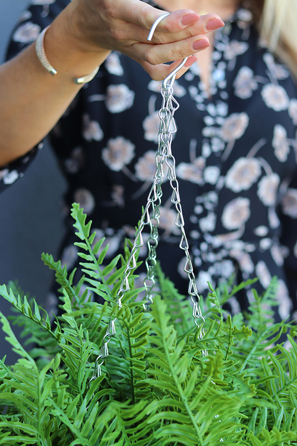 kompozycja w wiszącej donicy, Paproć Naturales, wys.38cm 