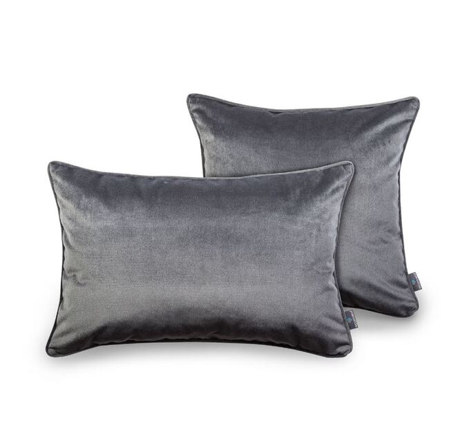 poduszka dekoracyjna welurowa, Velvetia, ciemna szarość, wym.50x50cm