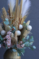 bukiet z suszem w złotym naczyniu, Tredusa Eduardo, wys.114cm  