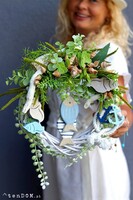 Łeba, marynistyczny wianek z rybami, śr.28cm