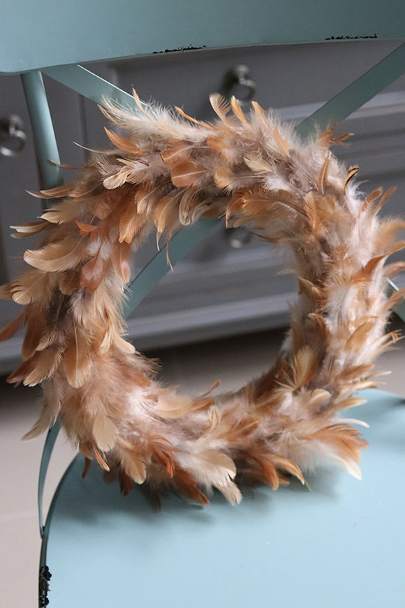 Bird A, wielkanocny wianek z piórami, śr.30cm