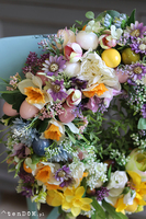 dekoracyjny wianek z jajkami, Wielkanoc na Łące, śr.34cm