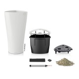 Delta Premium, elegancka donica z nawadnianiem, biała, wys.56cm