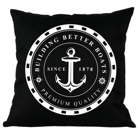 poduszka dekoracyjna czarna marynistyczna 43x43cm