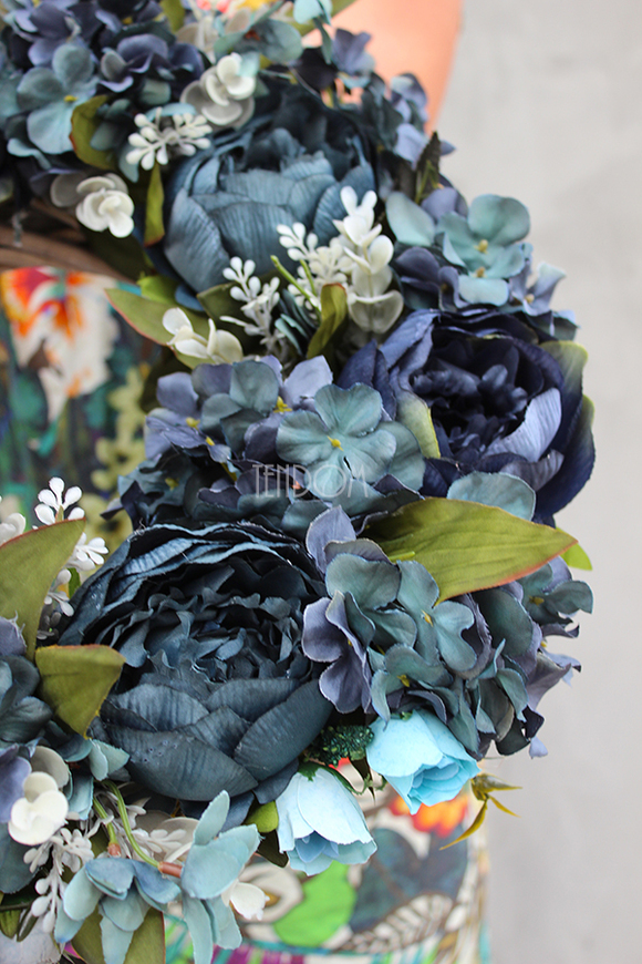 Caryca Katarzyna Granat, efektowny wianek na drzwi, śr.44cm 