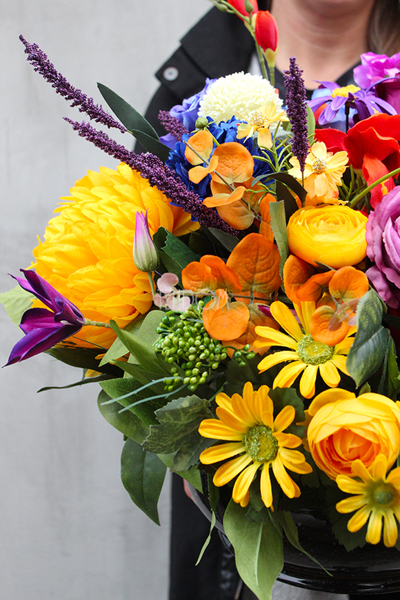 Jesienna Aura kompozycja kwiatowa nagrobna, wym.50x45x38cm   