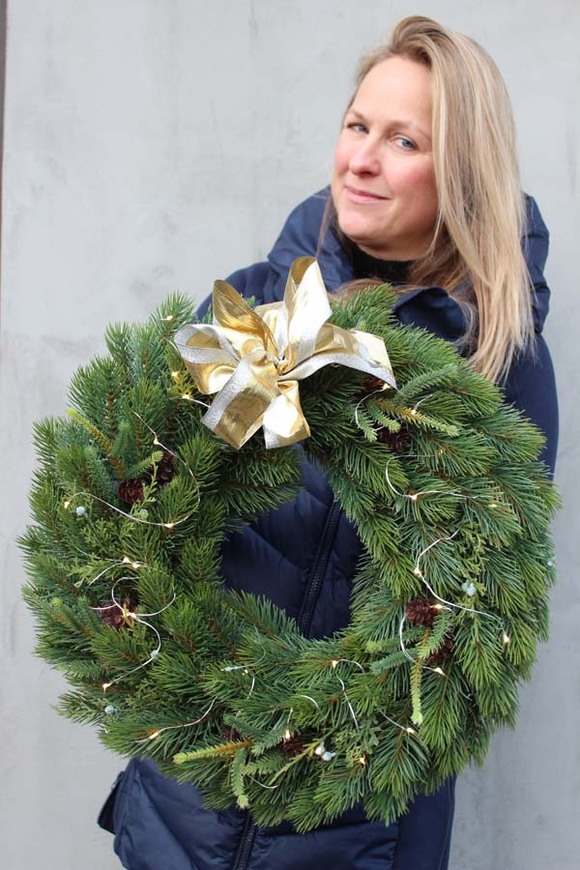 Naturalne Święta, wianek z wybraną przez Ciebie kokardą, śr.48cm