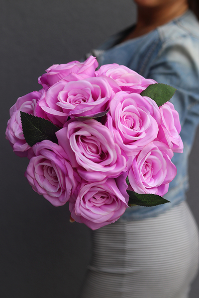 elegancki Flowerbox Różowa Róża, wys.22cm