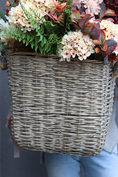 bogaty kosz z jesiennymi kwiatami, Premium Dekoro, wys.73cm   