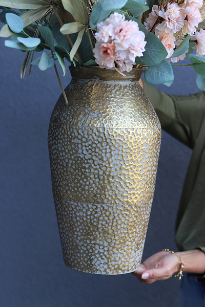 bukiet z suszem w złotym naczyniu, Tredusa Eduardo, wys.114cm  