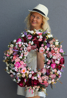 Bella Jesienna 5, duży kwiatowy wianek na drzwi, śr.53cm
