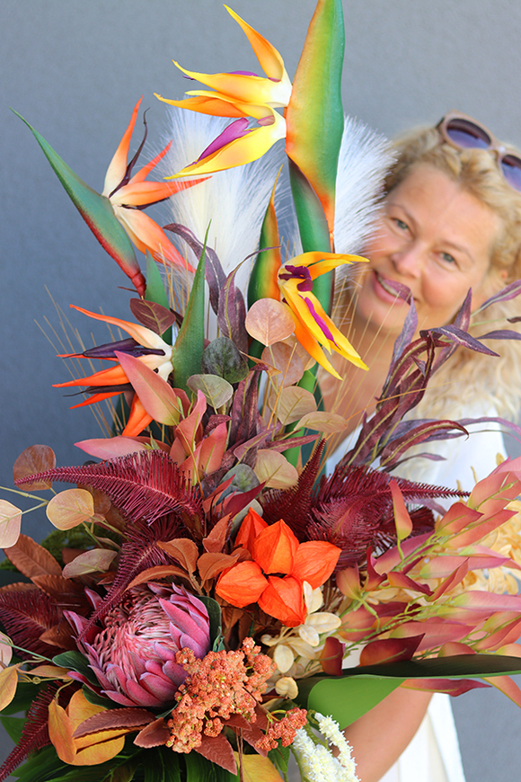 Gedona Strelicja, egzotyczny bukiet do wazonu, wys.115cm
