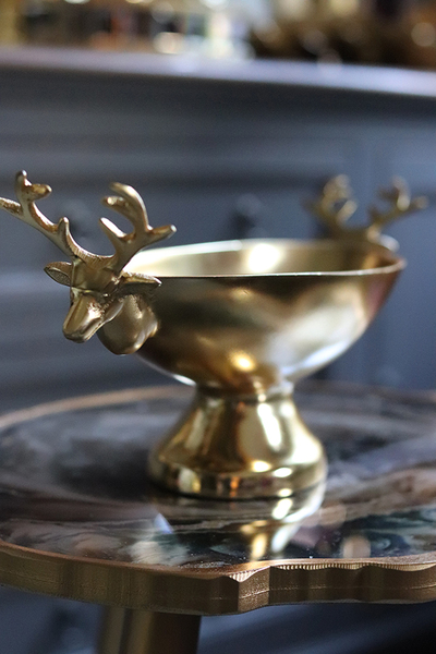 eleganckie metalowe naczynie / patera, Scandi Gold, wym.15x35x10cm