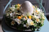 Easteria Słoneczna, wielkanocny stroik z porcelanowym jajem, śr.35cm