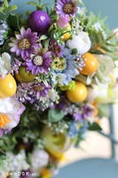 dekoracyjny wianek z jajkami, Wielkanoc na Łące, śr.34cm