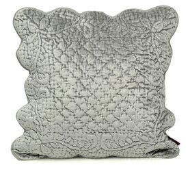 Adria, dekoracyjna poszewka velvetowa, popiel, wym.45x45cm
