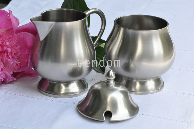 cynowany zestaw Valentina (cukiernica i mlecznik)