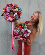 Feeria Barw Big, bogaty wianek na drzwi 1 szt., śr. 30cm