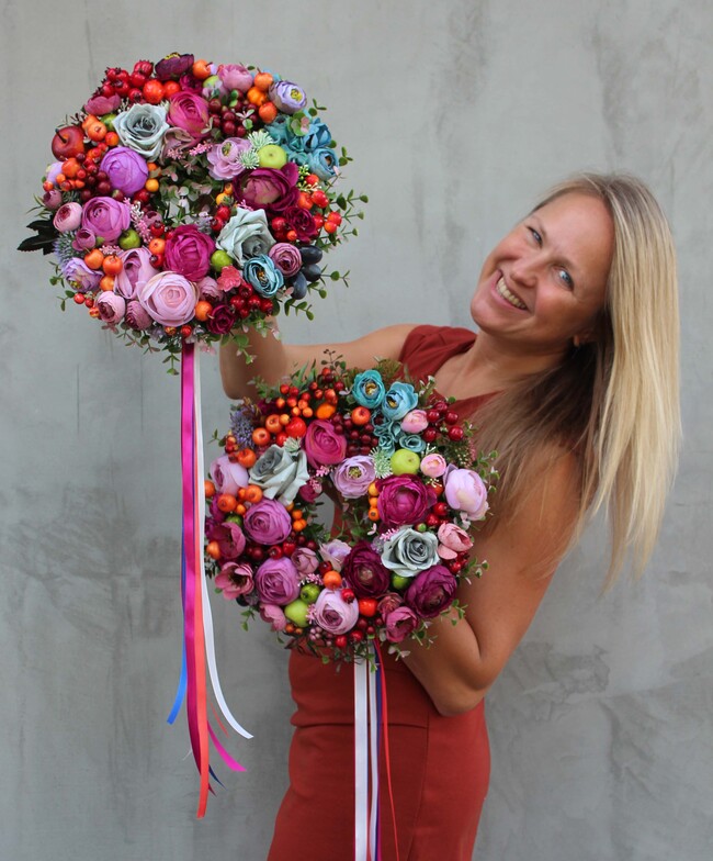 Feeria Barw Big, bogaty wianek na drzwi 1 szt., śr. 30cm